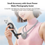 Magnetic Mount Adapter for Neck Strap, 720° 3-Section Adjustable Extension Arm for Hero 13 Action Camera Phone Vlog Photograph Bracket