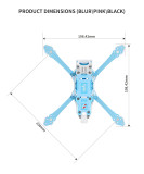 Axisflying Bando 5-inch Carbon Fiber Drone FPV Racing Kit with X-frame (Available in Pink or Blue)