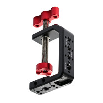 Super Clamp Camera Mount, Handlebar Clip with 1/4 ARRI-standard Positioning Hole, 1/4  3/8” Screw Hole, 0-6cm Motorcycle Bike Pole Tube Camera Holder