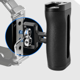 Aluminum Alloy Camera Cage Side Handle, Ambidextrous Height Adjustable Grip with Cold Shoe Mount & Built-in Magnetic Hex Wrench, Multiple 1/4'' Screw Holes