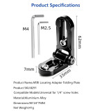 Dual Camera Flash Bracket, 16.3CM Tripod Mount Extension Bar with 1/4'' Screw/Holes, Anti-slip Rubber Pads for Fill Light Microphone