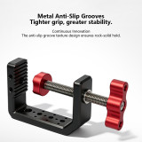 Super Clamp Camera Mount, Handlebar Clip with 1/4 ARRI-standard Positioning Hole, 1/4  3/8” Screw Hole, 0-6cm Motorcycle Bike Pole Tube Camera Holder