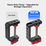 Super Clamp Camera Mount, Handlebar Clip with 1/4 ARRI-standard Positioning Hole, 1/4  3/8” Screw Hole, 0-6cm Motorcycle Bike Pole Tube Camera Holder