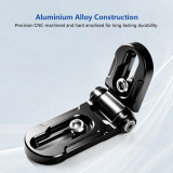 Dual Camera Flash Bracket, 16.3CM Tripod Mount Extension Bar with 1/4'' Screw/Holes, Anti-slip Rubber Pads for Fill Light Microphone