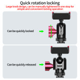 Magnetic Quick Release Mount Adapter with Charging Port, 360° Horizontal Damping Rotation & 180° Tilt Adjustment, Aluminum Camera Base for Nano Camera