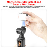 Magnetic Fill Light Compatible with Osmo Pocket 4/3, Mini LED Video Light with 3 Color Modes & Adjustable Brightness On-Camera Lighting for Selfie Vlog