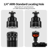 22mm Aluminum Alloy Ball Head Tripod with 1/4-inch Screw, Camera Mount Adapter 4KG Load Capacity for Pocket 4/3/X5