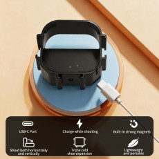 Magnetic Camera Cage Protective Frame for GO Ultra, Triple Cold Shoe Expansion Case Supports Horizontal Vertical Photograph, USB-C Charging While Recording