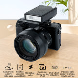 Universal On-Camera Flash with Single Contact Hot Shoe, 1/250s High Speed Sync, 1-3s Fast Recycle, USB-C Charging 1200mAh Built-in Battery for DSLR Outdoor Photography
