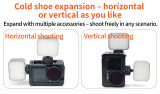 Aluminum Alloy Camera Cage, Protective Frame with Quick Release Mount, Cold Shoe, Horizontal & Vertical Photograph, Support Charging for Action 5pro/4/3