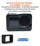 Aluminum Alloy Camera Cage, Protective Frame with Quick Release Mount, Cold Shoe, Horizontal & Vertical Photograph, Support Charging for Action 5pro/4/3