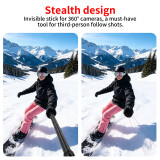 Carbon Fiber Selfie Stick for Cycling, 5-Section Extendable Telescopic Pole 32cm-112cm Compatible with Pocket 4/3, ACE Pro 2/Pro Cameras, Tripods 