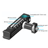 Camera Top Handle with 1/4  Screw & 4 Cold Shoes, External Cameras Cage Grip Video Rigs Expansion Accessory