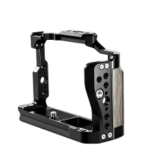Camera Cage for R50 V, Aluminum Alloy Protective Frame with Quick Release Plate, Cold Shoe & Threaded Holes for Vlog Live Streaming Photography Accessories