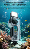 50M Waterproof Diving Case for Pocket 4, Underwater Protective Housing with Cold Shoe Mount, Dual Slot Base & Buoyancy Handle, Anti-Fog Lens for Snorkeling Diving