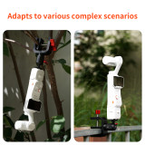 17mm Ball Head Clamp Mount, 360° Rotation Extension Adapter with 1/4 Screw, Aluminum Super Clip for Pocket 4/4P/3, Luna Camera Motorcycle Handlebar