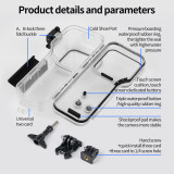 50M Waterproof Diving Case for Pocket 4, Underwater Protective Housing with Cold Shoe Mount, Dual Slot Base & Buoyancy Handle, Anti-Fog Lens for Snorkeling Diving