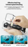 50M Waterproof Diving Case for Pocket 4, Underwater Protective Housing with Cold Shoe Mount, Dual Slot Base & Buoyancy Handle, Anti-Fog Lens for Snorkeling Diving