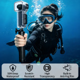 50M Waterproof Diving Case for Pocket 4, Underwater Protective Housing with Cold Shoe Mount, Dual Slot Base & Buoyancy Handle, Anti-Fog Lens for Snorkeling Diving