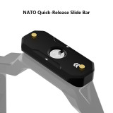 NATO Slide Rail-type Bar, Aluminum Quick Release Rail Slider Adapter with Locating Pins, 1/4 Screw for Camera Top Handle Accessories