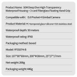 50M Waterproof Diving Case for Pocket 4, Underwater Protective Housing with Cold Shoe Mount, Dual Slot Base & Buoyancy Handle, Anti-Fog Lens for Snorkeling Diving