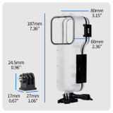 50M Waterproof Diving Case for Pocket 4, Underwater Protective Housing with Cold Shoe Mount, Dual Slot Base & Buoyancy Handle, Anti-Fog Lens for Snorkeling Diving