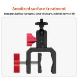 17mm Ball Head Clamp Mount, 360° Rotation Extension Adapter with 1/4 Screw, Aluminum Super Clip for Pocket 4/4P/3, Luna Camera Motorcycle Handlebar