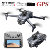 K18Max GPS-Enabled High-Definition Aerial Photography Drone with Screen-Equipped Remote Controller, Brushless Motor, and Intelligent Obstacle Avoidance (K18Max + GPS + Airdrop + 4.5-inch Screen / Single-Battery Version)