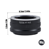 (FOTGA) AF-NZ Aluminum Alloy Lens Adapter Ring for Mounting Sony AF and Minolta AF Lenses on Nikon Z-Series Camera Bodies