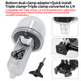 50m Underwater Waterproof Diving Housing Compatible with Pocket 4P, High Transparent Dive Case with Buoyancy Handle & 1/4  Screw Adapter for Selfie Sticks