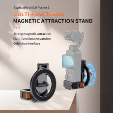 Quick‑Release Magnetic Phone Mount, Multifunctional Expansion Holder for Pocket 3/4, 270° & 360° Rotation with Cold Shoe & 1/4  Thread Hole