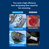 Mobile Phone Cooler—The Ultimate Cooling Tool for Live Streaming: Dual-Core Cooling, Ultra-Quiet Operation, Dual-Core Cooling + 3 Temperature Settings, Digital Display / Adapter Included