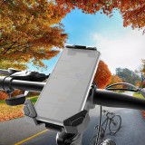 Motorcycle Bike Phone Mount, Quick Release Anti‑Shake Handlebar Phone Clip, 360° Rotatable Clamp Smartphones Holder for 4.7‑7.2 Inch for Biking