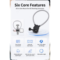 Camera Neck Mount for Luna Ultra, Hands-Free Neck Holder Bracket with Dual Cold Shoe for First Person Vlog Photograph
