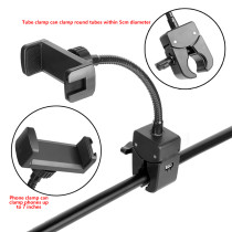 Live Streaming Tube Clamp, All-Metal Universal Phone Mount, Multifunctional Bracket