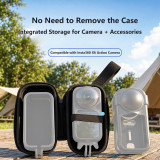 Hard Carrying Case for X6 Action Camera, Shockproof Protective Travel Storage Bag with Carabiner Wrist Strap, Half-Open Zipper Design for Mount Tripods Accessories