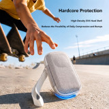Hard Carrying Case for X6 Action Camera, Shockproof Protective Travel Storage Bag with Carabiner Wrist Strap, Half-Open Zipper Design for Mount Tripods Accessories