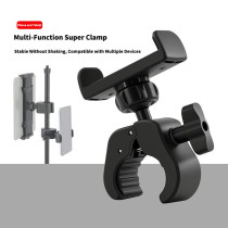 Ball Head Super Clamp Mount, Heavy-Duty Bicycle Handlebar Clamp with 1/4  Screws for Action Camera Phone Tablet Live Streaming