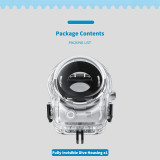 Fully Invisible Waterproof Dive Case for Osmo 360, Underwater Protective Housing with 2 Pairs Safety Lock Buckles & 6 Anti-Fog Inserts