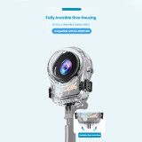 Fully Invisible Waterproof Dive Case for Osmo 360, Underwater Protective Housing with 2 Pairs Safety Lock Buckles & 6 Anti-Fog Inserts