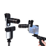 22X Telephoto External Phone Lens, 2-in-1 HD Monocular Telescope for Concert Photography, Wildlife, Bird Watching, Recording