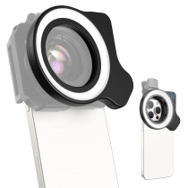 (APEXEL) 37mm–52mm Threaded Macro Lens with 3-Color, 9-Level Fill Light; Camera Lens Ring Light; Compatible with APEXEL Macro Lenses
