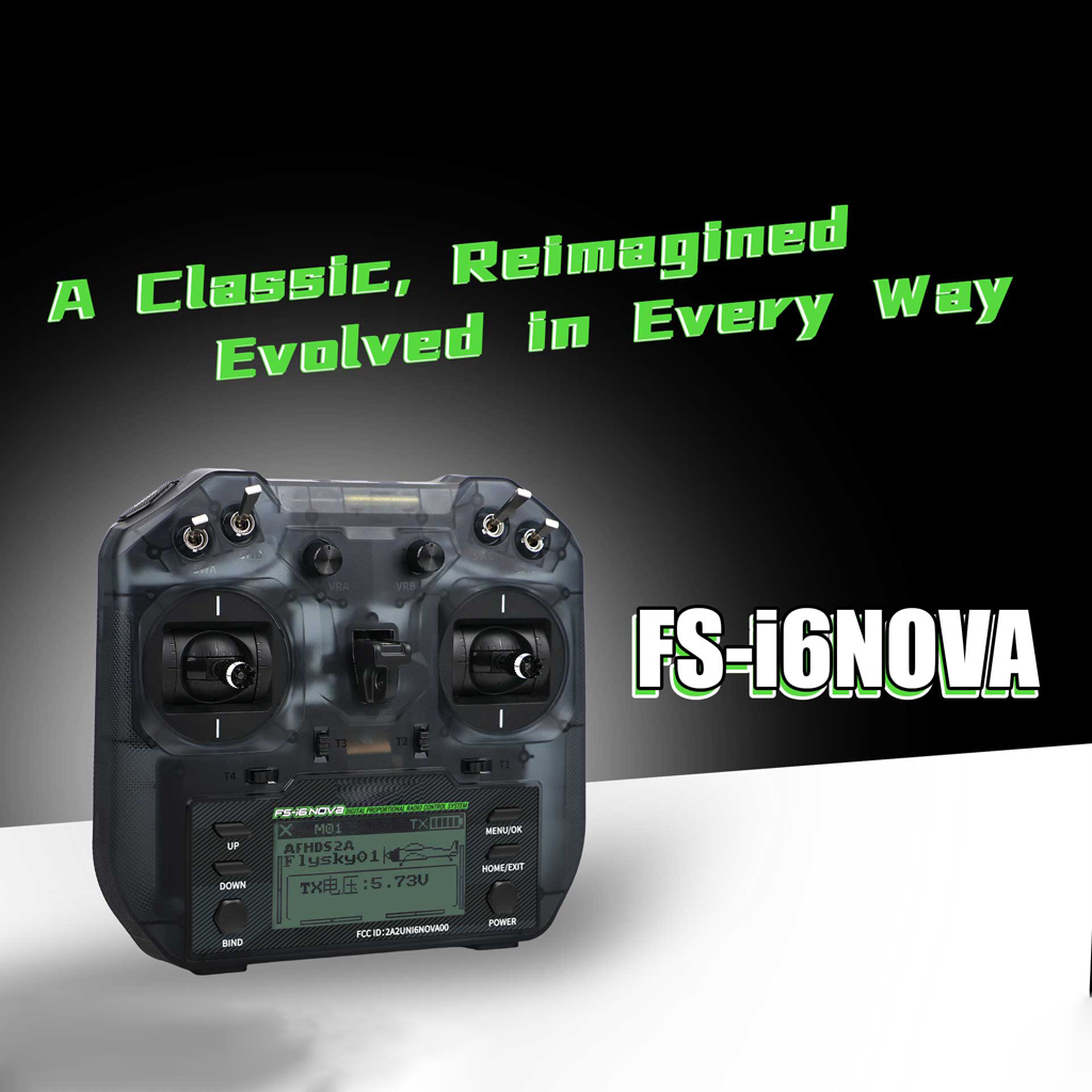 FS-i6 NOVA New Model Aircraft FPV Racing Board Controller, 10 Channels, Supports Open-Source Transmitters—i6 NOVA+X8M Receiver (English Version)