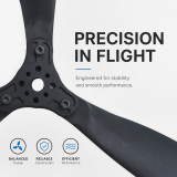 (GEMFAN) F2010/F2210/F2412 Three-Blade - Fiberglass/Nylon Black Folding Propeller - Assembled - 1 Pair/Pack