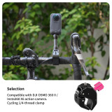 Super Clamp with 1/4  Screw & 1/4 ARRI-standard Positioning Hole, 360° Rotation Adjustable Camera Mount Adapter for Bike Motorcycle Monitor