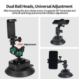 Vacuum Suction Cup Camera Mount, Aluminum Alloy Automatic Air Replenishment Car Windshield DSLR Holder, High-Seal Silicone Base for Phone Clips, Tripods