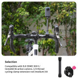 Super Clamp with 1/4  Screw & 1/4 ARRI-standard Positioning Hole, 360° Rotation Adjustable Camera Mount Adapter for Bike Motorcycle Monitor