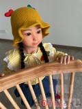 My Loli Waifu 略称MLWロり系ラブドール 100cm バスト平 Nonoka ヘッド TPE材質ボディー ヘッド材質選択可能-黄色いニット帽
