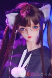 #黒猫ヘッド 145cm B-カップ　MOZU ラブドール 宣材写真通りの衣装＆ウィッグを贈る 高級TPE製 体重25kg 肌色＆眼球色＆メイクは宣材写真と同じ