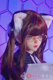 #黒猫ヘッド 145cm B-カップ　MOZU ラブドール 宣材写真通りの衣装＆ウィッグを贈る 高級TPE製 体重25kg 肌色＆眼球色＆メイクは宣材写真と同じ